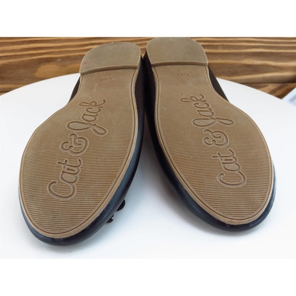 Cat & Jack Sz 4 Shoes Girls Youth Ballet Black Synthetic Slip On - Picture 10 of 10